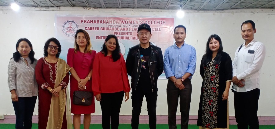 Pranabananda Women’s College (PWC), Dimapur under its Committee Career Guidance and Placement Cell organized an Entrepreneurial Talk with the theme ‘today’s inspiration, tomorrow’s venture’ on April 12. The guest speakers were Alobo Naga, Musician, Proprietor of Musika-A, Blessing Shimray, Executive Director, Oriflame and Bethel Shohe, Proprietor of Bettys Flora. Blessing encouraged the students to realize their potential and believe in themselves keeping in mind their passion which would lead them to a fruitful progress in life. Alobo emphasized on the importance of having a goal and setting a timeframe to achieve it from a young age. Bethel gave significant ideas and practical actions to be taken in order to become a successful entrepreneur. (Photo Courtesy: PWC) 